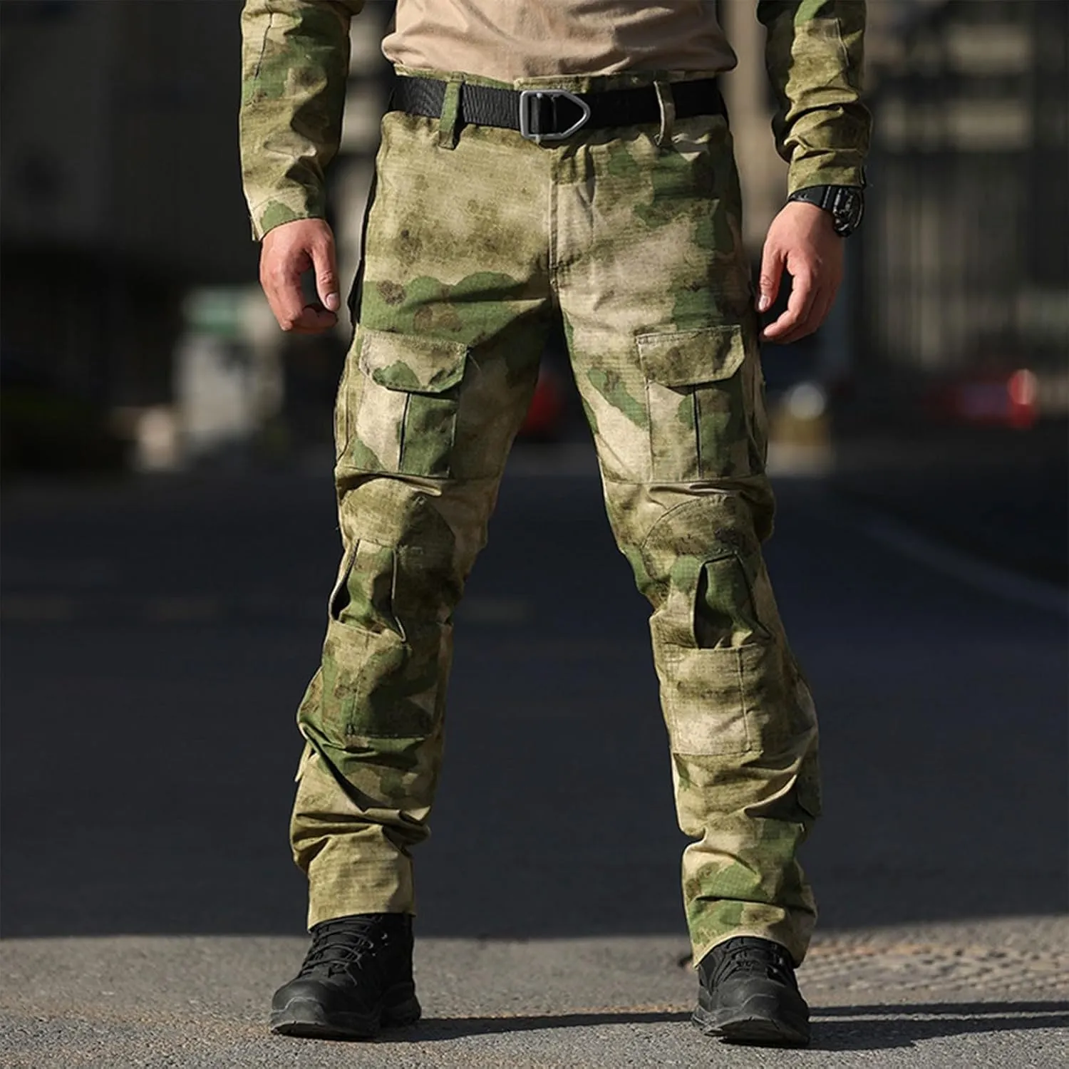 ADHOWBEW Mens Tactical Cargo Pants Stretch Relaxed Fit Waterproof Work Big and Tall Construction Joggers
