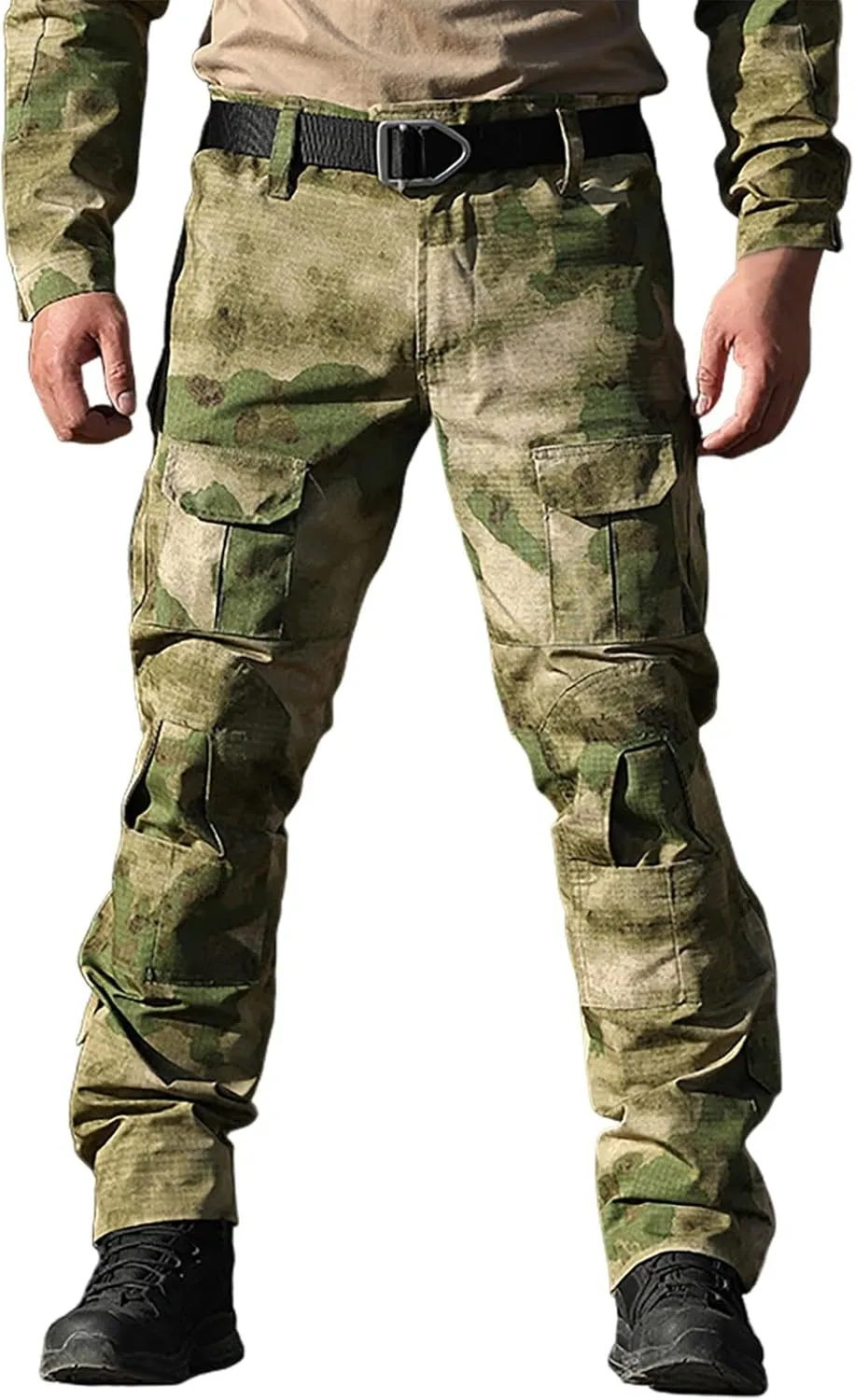 ADHOWBEW Mens Tactical Cargo Pants Stretch Relaxed Fit Waterproof Work Big and Tall Construction Joggers