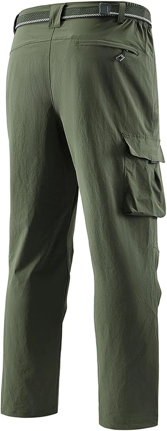 ADHOWBEW Mens Tactical Pants Stretch Construction Work Big and Tall Waterproof Pockets Joggers