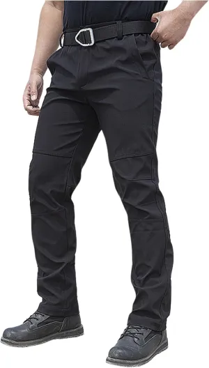 ADHOWBEW Tactical Pants for Men Stretch Construction Elastic Waist Waterproof Workout Big and Tall Trousers