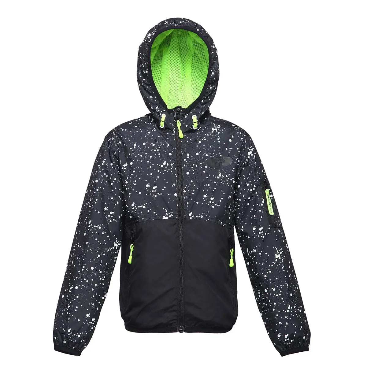 Boys' Lightweight Hooded Water-Resistant Windbreaker Jacket