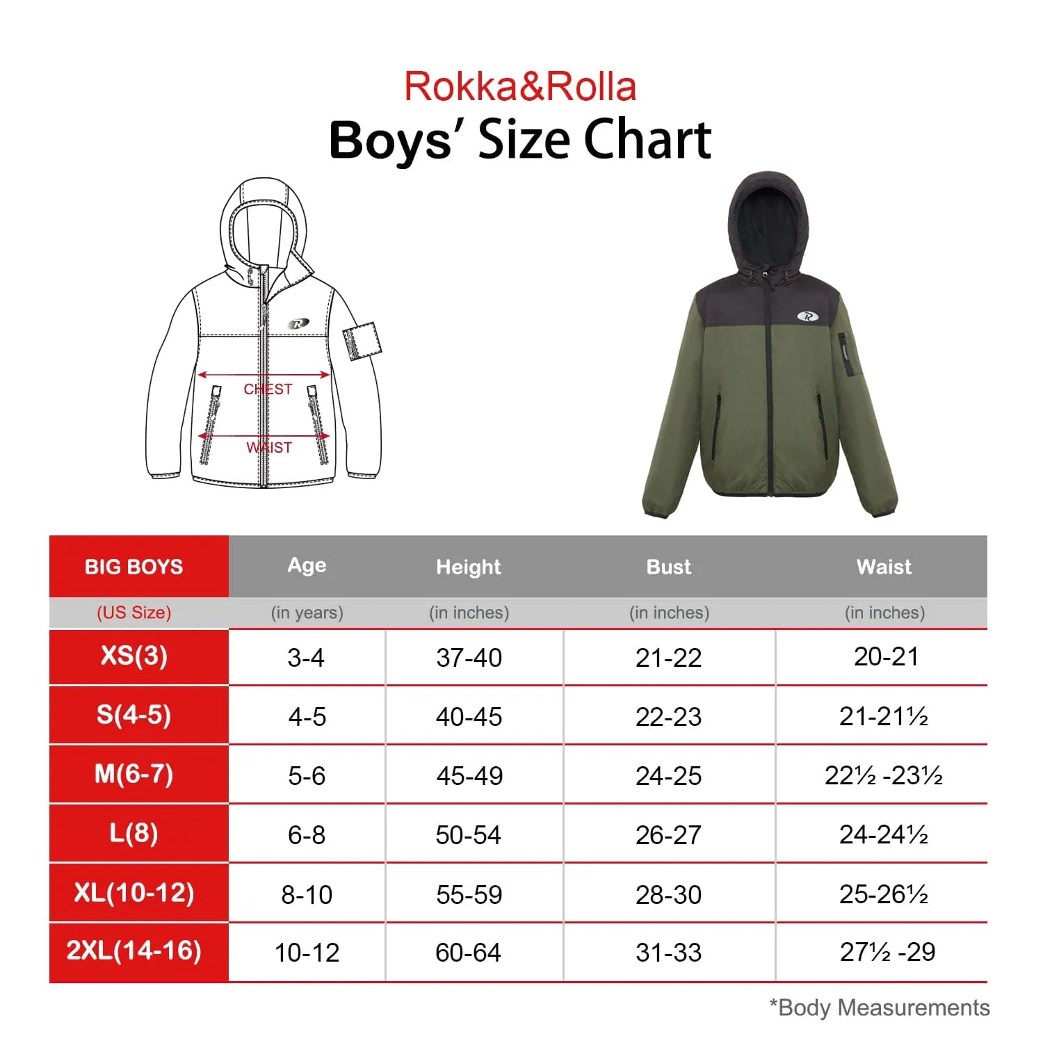 Boys' Lightweight Hooded Water-Resistant Windbreaker Jacket