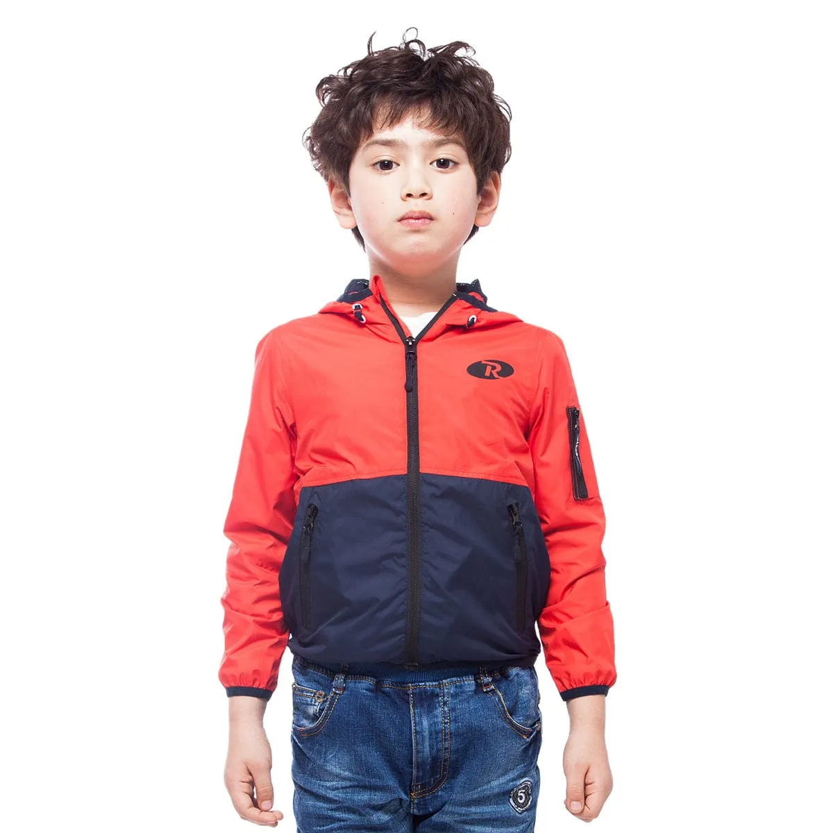 Boys' Lightweight Hooded Water-Resistant Windbreaker Jacket