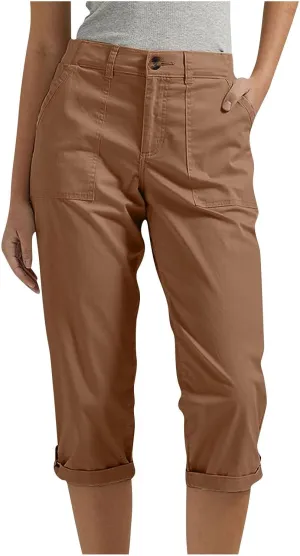 Dressy Capri Pants for Women Casual High Waisted Capris Cargo Pants with Pockets Slim-Fit Tapered Leg Cotton Capris