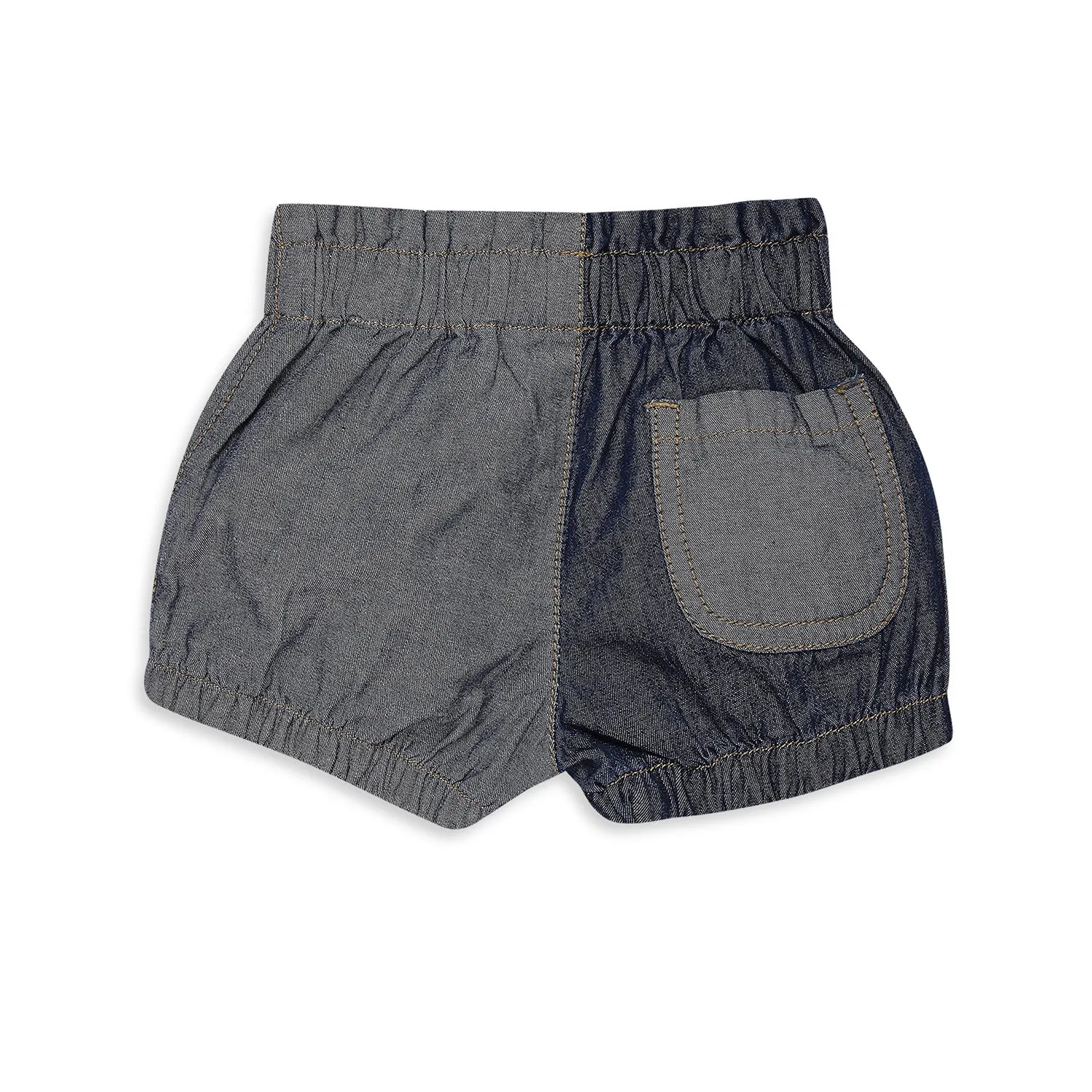 Half-N-Half Color Block Denim Shorts - Girls