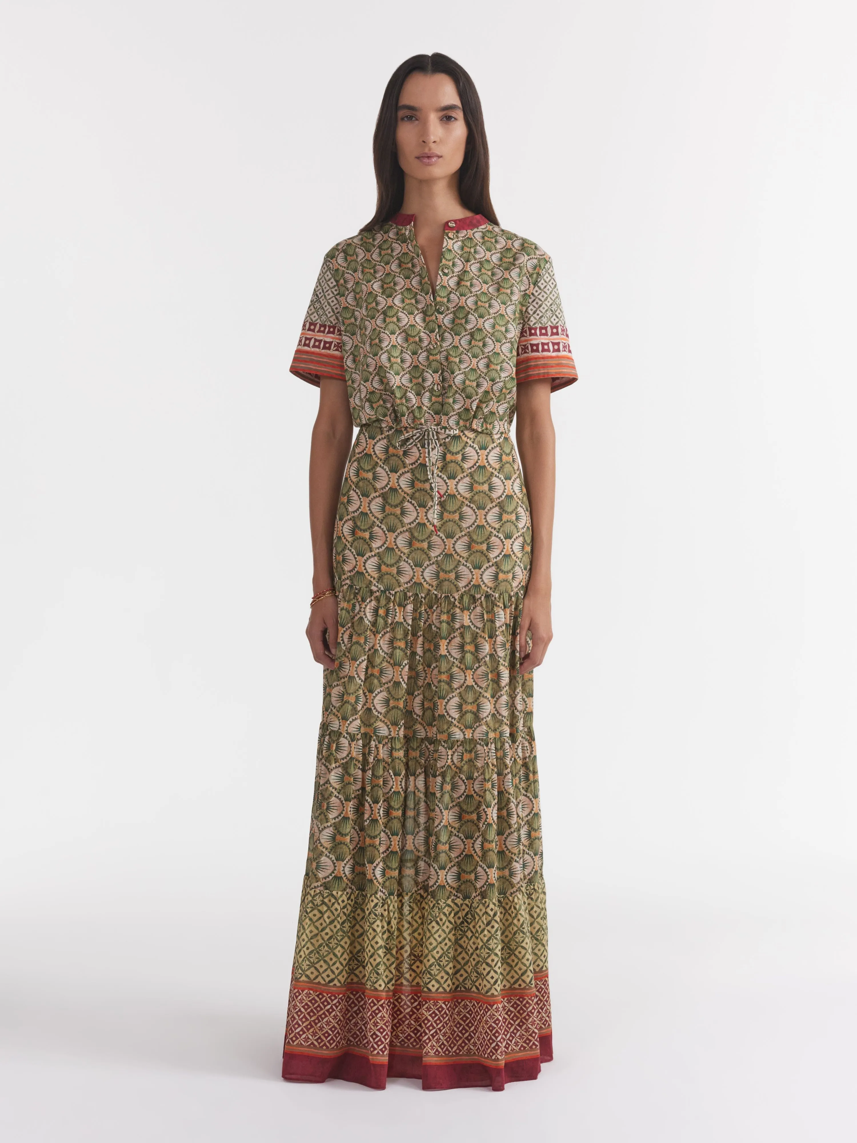 Isabel Long Skirt in Myrtle Stripe