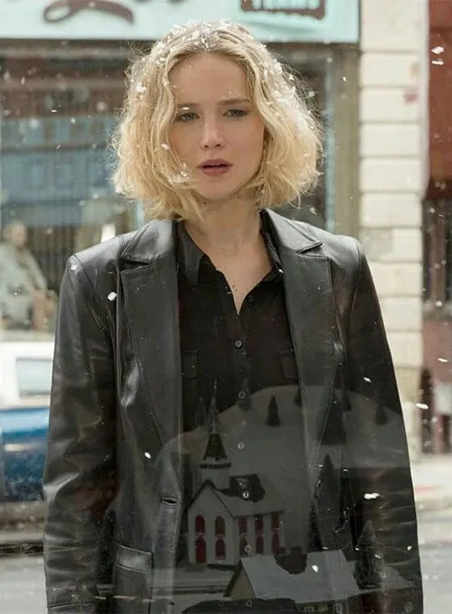 JENNIFER LAWRENCE LEATHER BLAZER FROM THE JOY MOVIEW