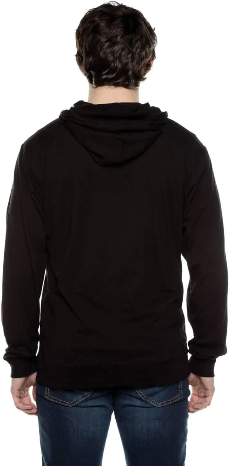Lightweight Jersey Zip Hoodie for Men  Full Zip Casual Cotton Hoodie, Soft Long Sleeve