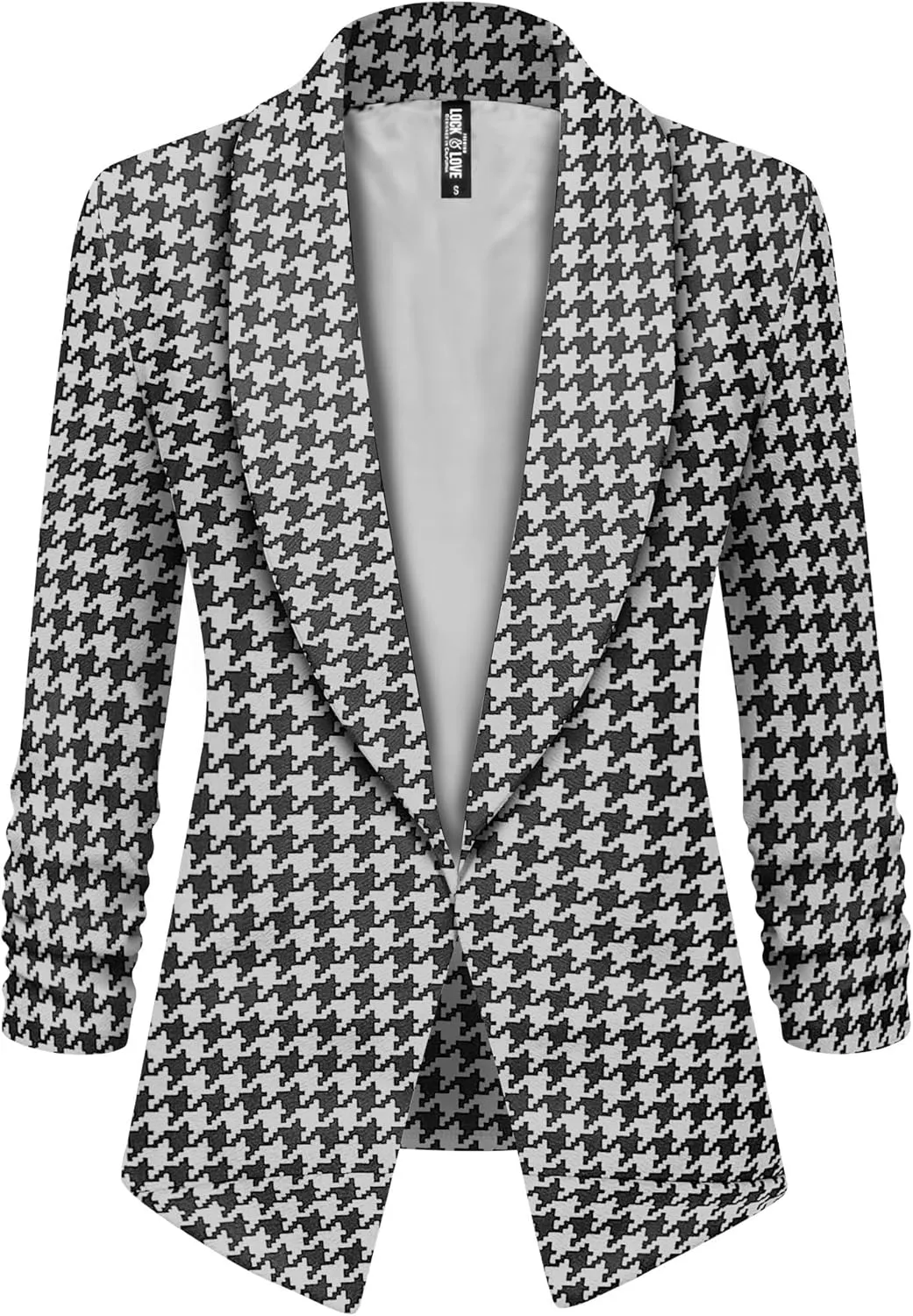 Lock and Love Women 3/4 Sleeve Blazer Open Front Cardigan Jacket Work Office Blazer