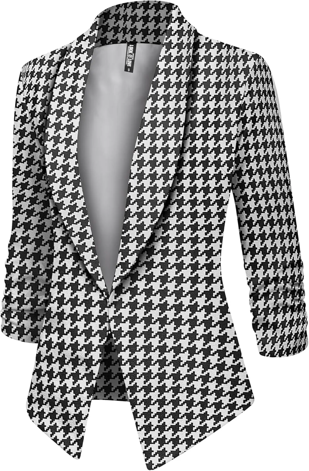 Lock and Love Women 3/4 Sleeve Blazer Open Front Cardigan Jacket Work Office Blazer