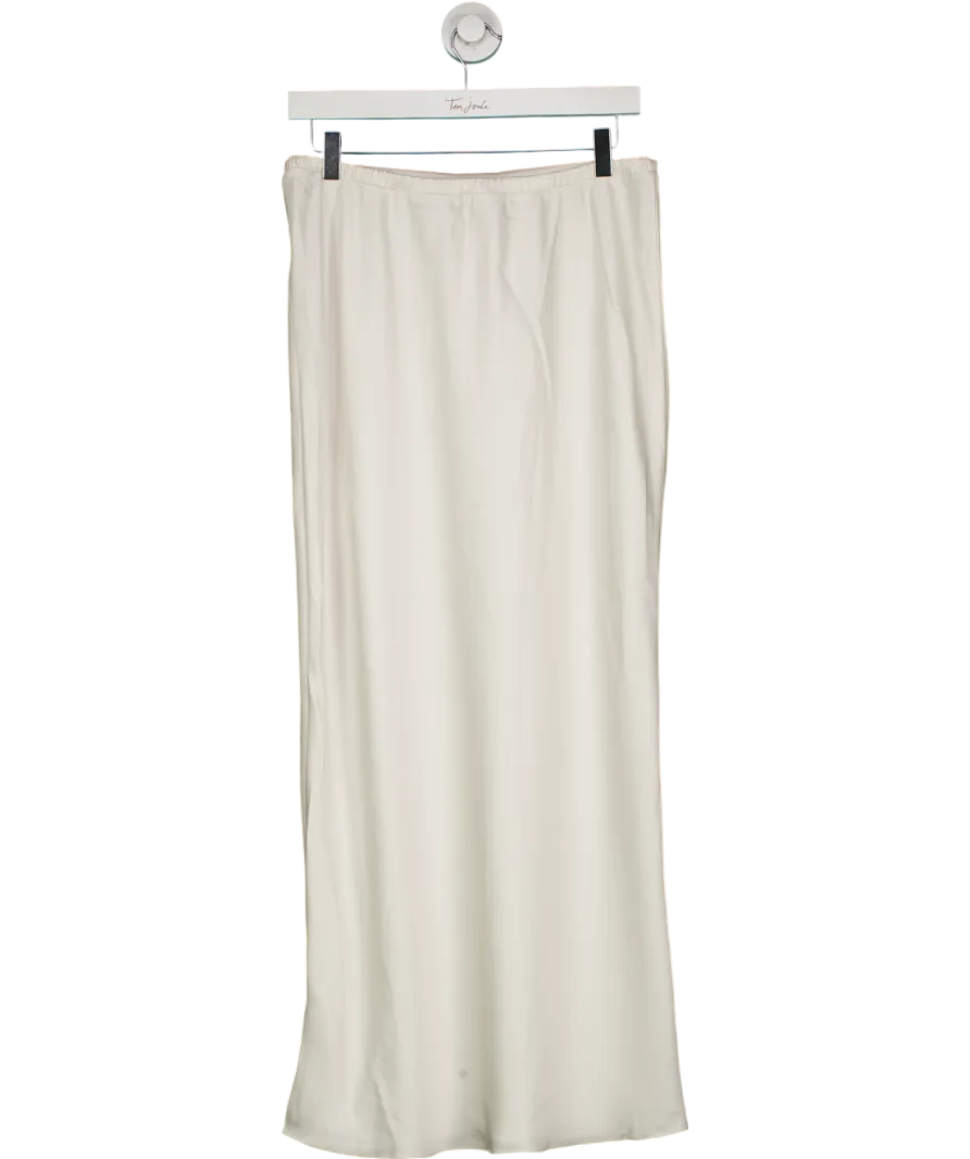 Lounge White Satin Maxi Skirt UK M