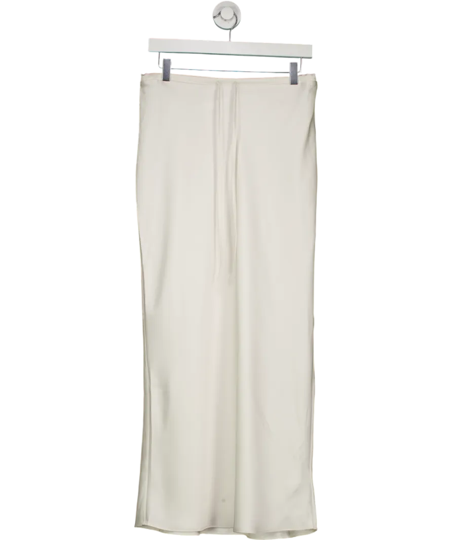 Lounge White Satin Maxi Skirt UK M