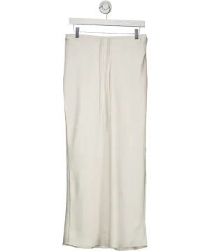 Lounge White Satin Maxi Skirt UK M