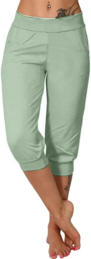 TANGNADE Women's Yoga Capris Pants Loose Soft Workout Joggers Joggers Elastic Waist Sweatpants Sports Casual Pants Pockets