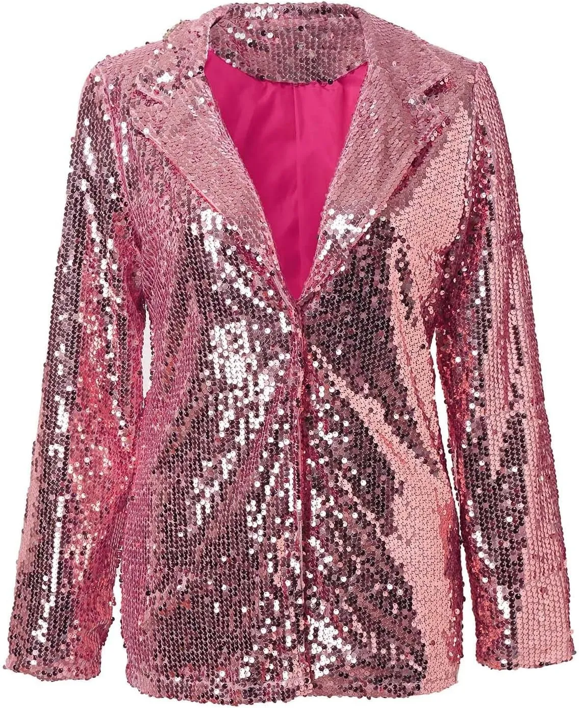 Women Sequins Blazer Sequin Jacket Casual Long Sleeve Glitter Party Shiny Lapel Coat Jacket Women Plus Size