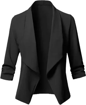 Women's Business Casual Blazers Lightweight Office Jacket Plus Size Open Front Blazer Cropped Blazer Dressy Jackets