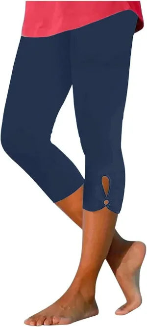 Women's Capri Pants High Waist Yoga Pants 2025 Trendy Sweatpants Spring Cropped Pants Stretchy Leggings for Summer