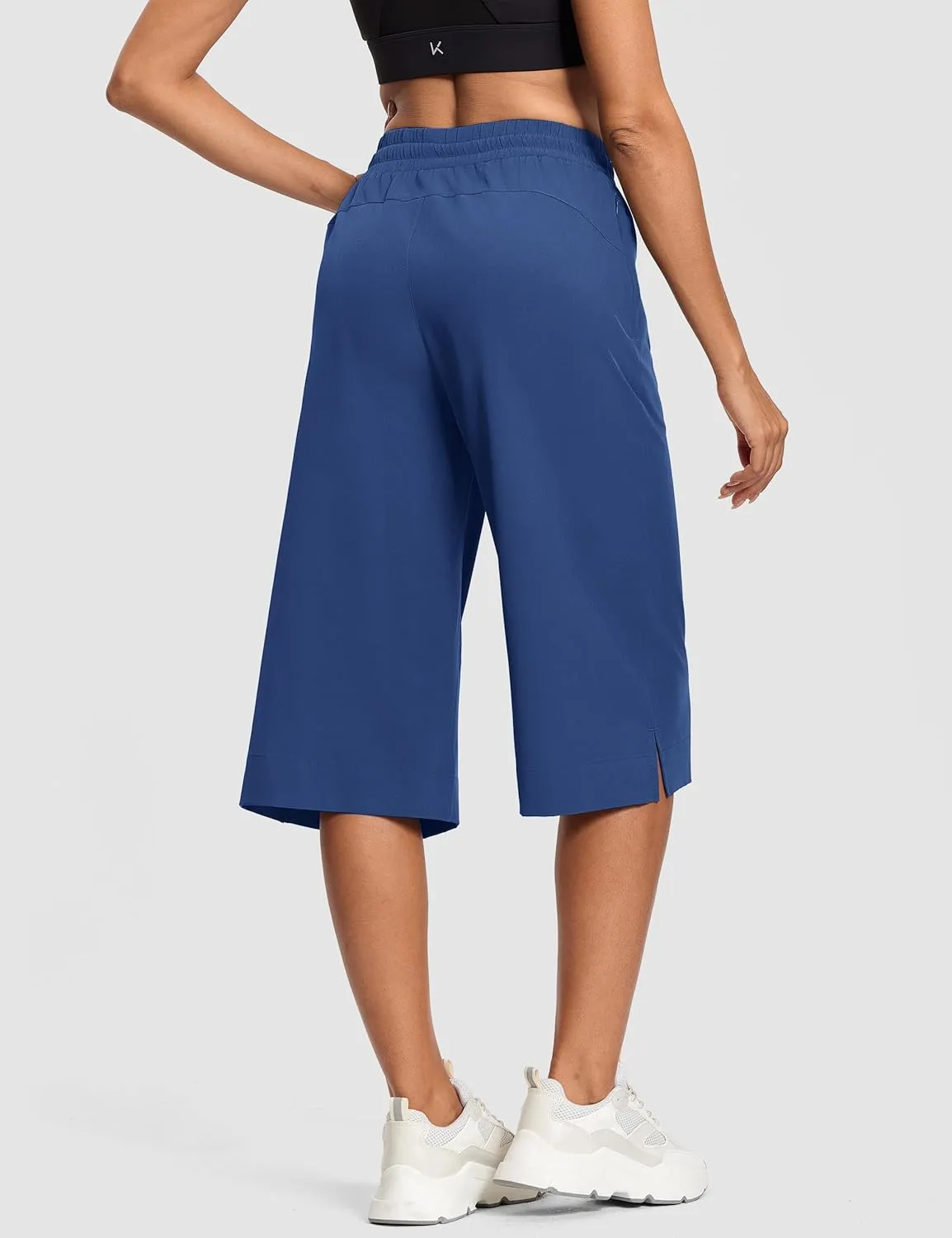 Women's Capri Pants Wide Leg Plus Size Lightweight Quick Dry Casual Summer Pants Sweatpants Hiking Walking