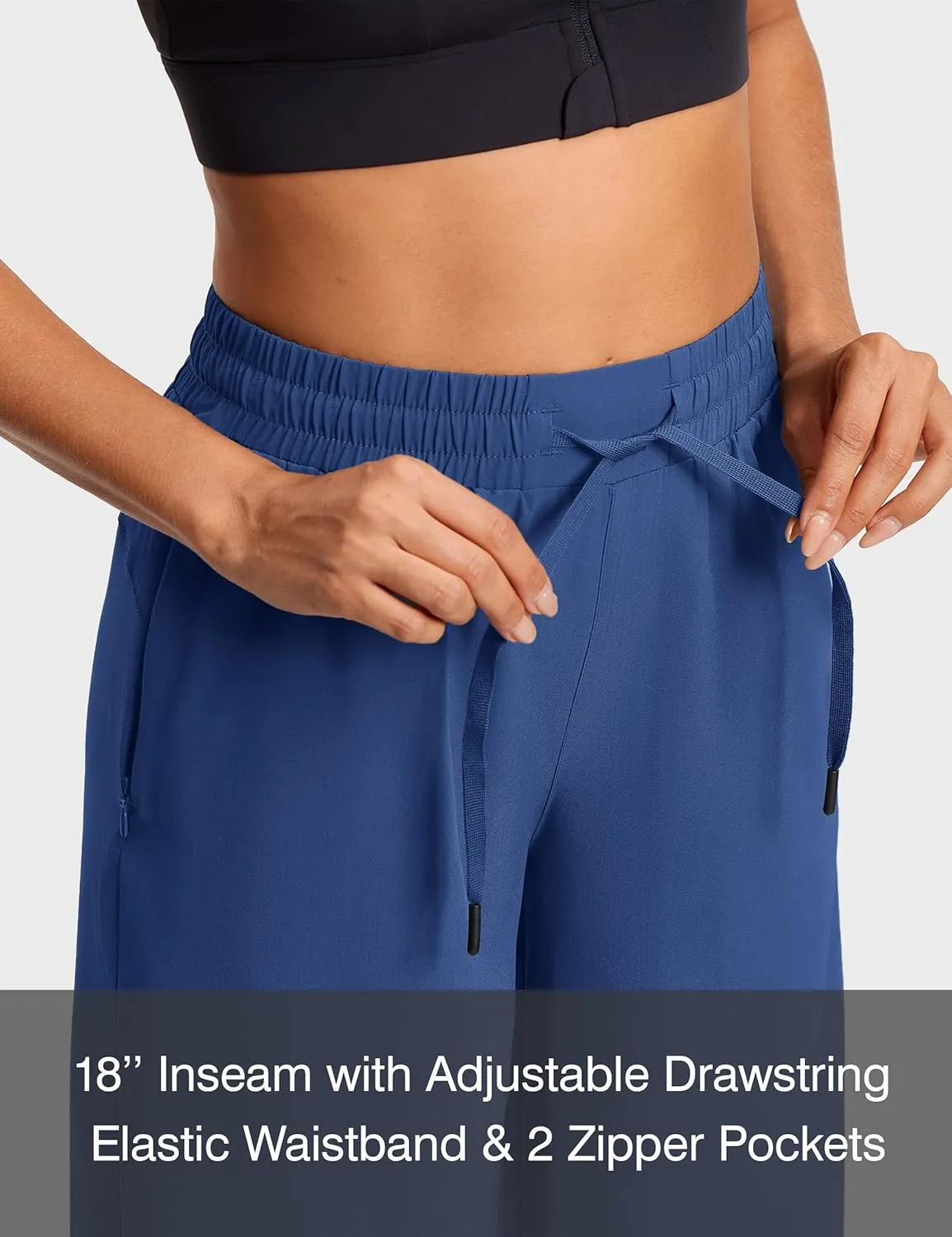 Women's Capri Pants Wide Leg Plus Size Lightweight Quick Dry Casual Summer Pants Sweatpants Hiking Walking