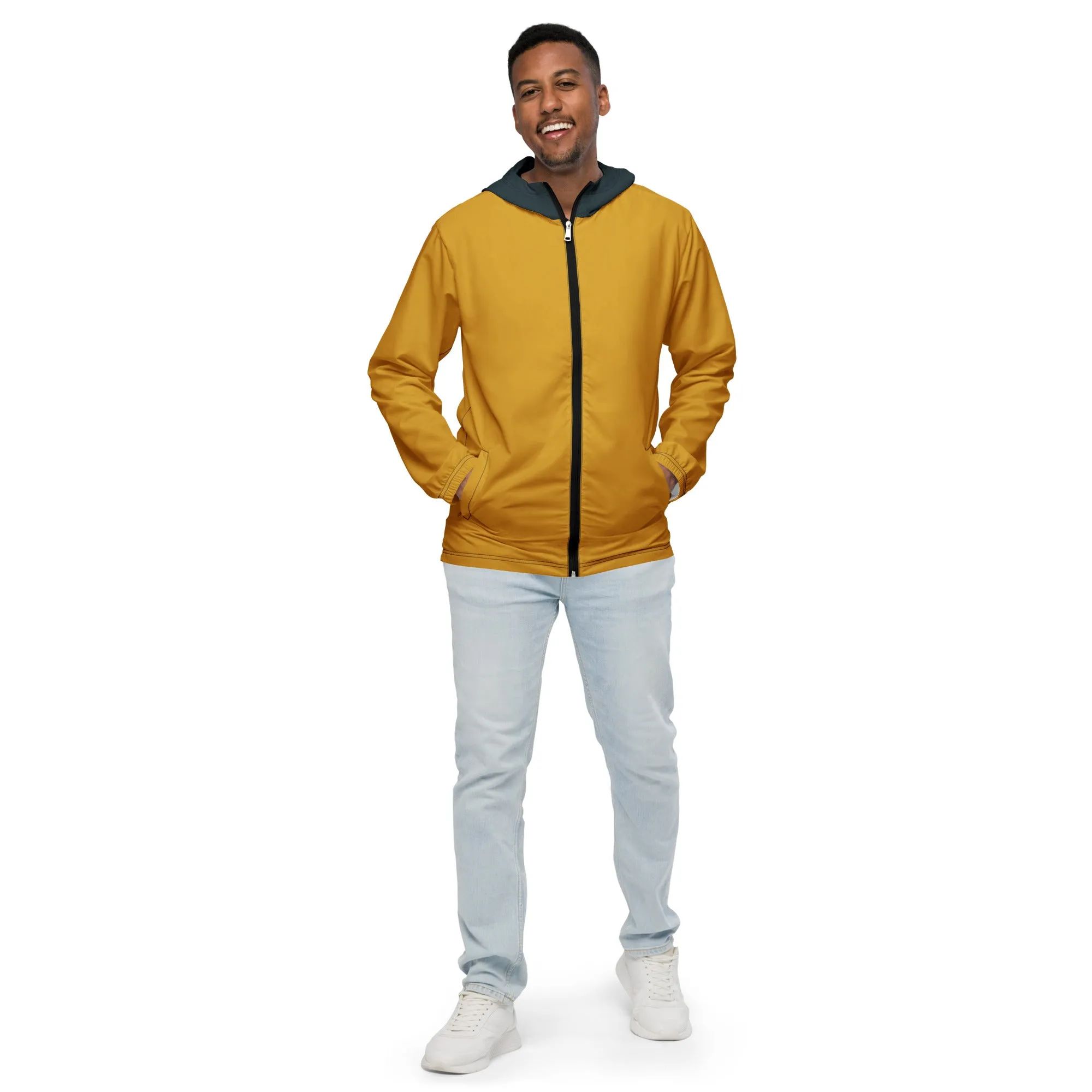 Yellow With Midnight Blue Hood Windbreaker